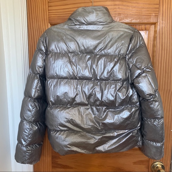 Who What Wear Boxy Metallic Puffer Jacket Silver - Picture 3 of 6
